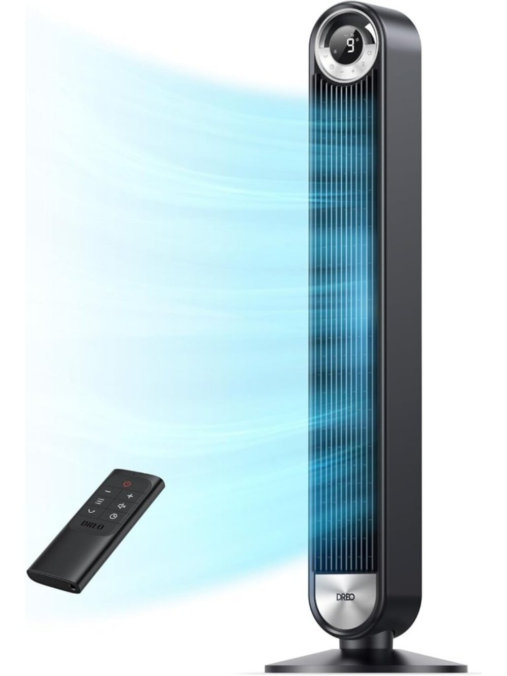 DREO Tower Fan for Bedroom, Upgraded DC 28ft/s Velocity, 9 Speeds